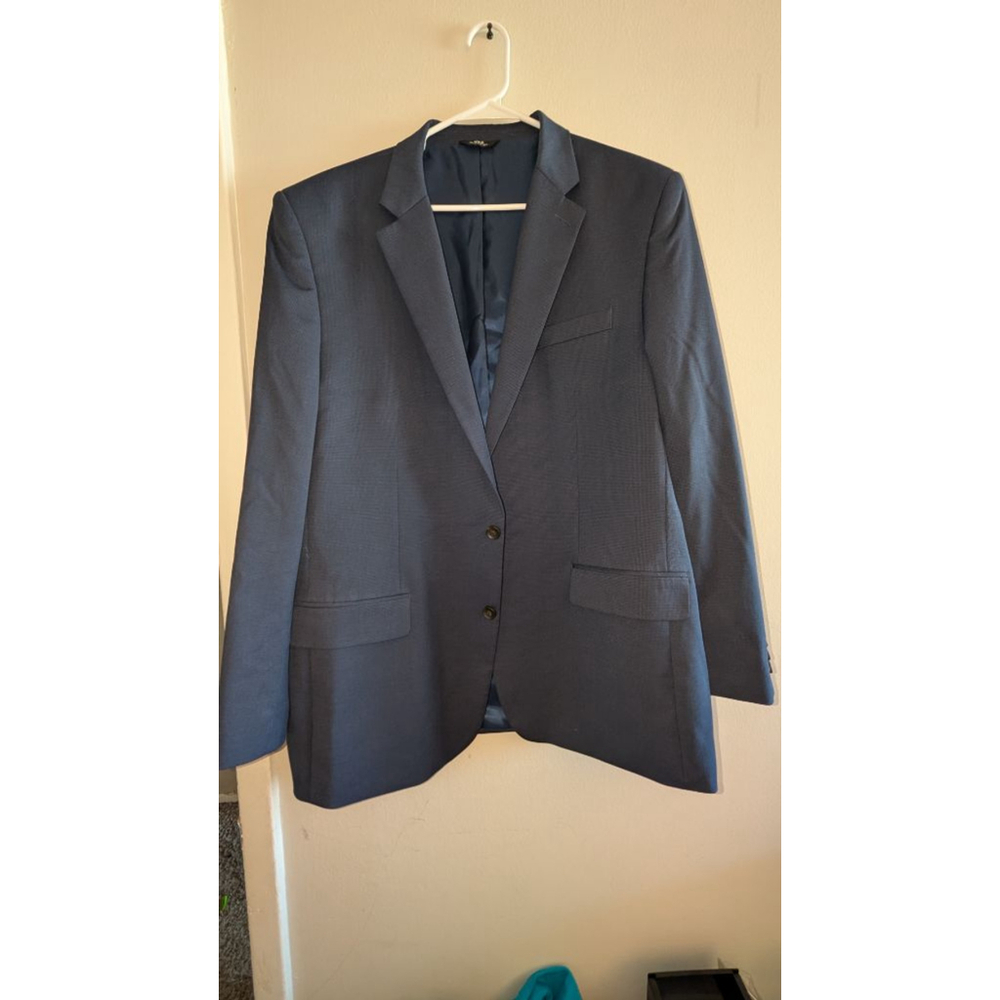 J.M. Haggar Blue Classic Fit Sport Coat & Blazer 46L, Mens